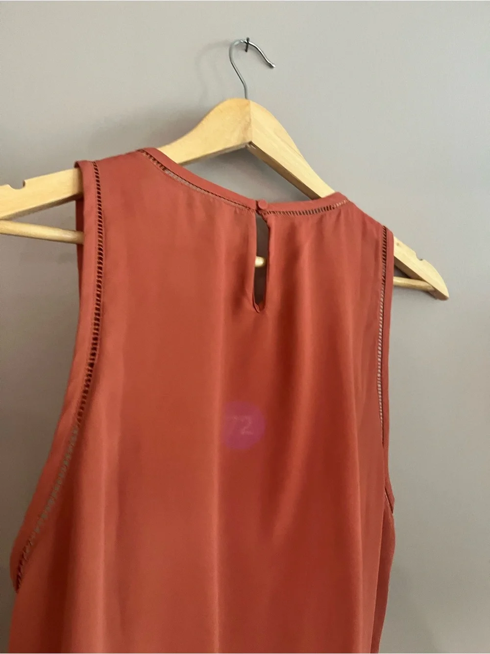 J. Crew Sleeveless Keyhole Tank in Terracotta ladder trim size 14
